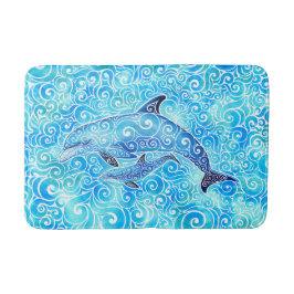 Swirly Dolphin Family Badmat