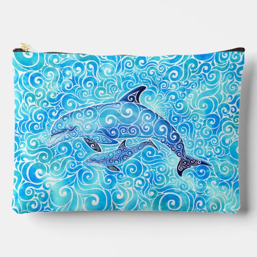 Swirly Dolphin Family Etui (Voorkant)