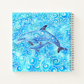 Swirly Dolphin Family Notitieboek (Achterkant)