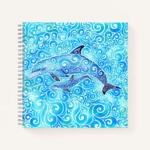 Swirly Dolphin Family Notitieboek