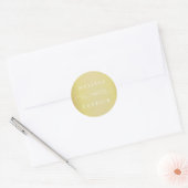 Swirly en script bruiloft faux gouden folie ronde sticker (Envelop)