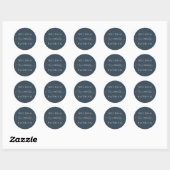 Swirly en script bruiloft zwart-wit ronde sticker (Vel)