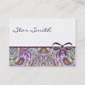 Swirly Floral Paisley Visitekaartje (Achterkant)