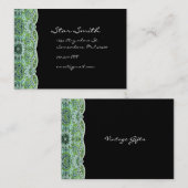 Swirly Floral Paisly SeaBlue en Limoen Visitekaartje (Voorkant / Achterkant)