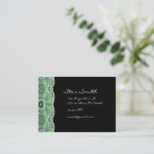 Swirly Floral Paisly SeaBlue en Limoen Visitekaartje (Staand voorkant)