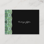 Swirly Floral Paisly SeaBlue en Limoen Visitekaartje (Achterkant)