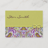 Swirly Floral Paisly Visitekaartje (Achterkant)