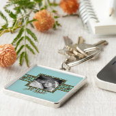 Swirly Floral Wedding Sleutelhanger (Zijkant)