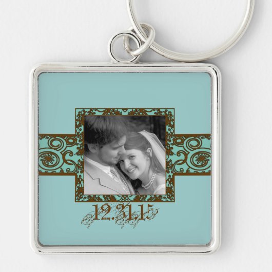 Swirly Floral Wedding Sleutelhanger (Voorkant)