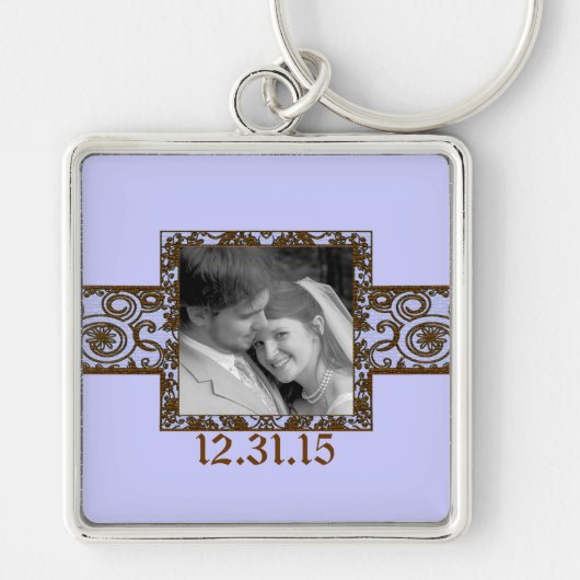 Swirly Floral Wedding Sleutelhanger (Voorkant)