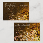 Swirly Florals Chocolate en Oranje Sherbert Visitekaartje (Voorkant / Achterkant)