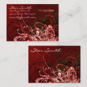 Swirly Florals - Deep Red Visitekaartje (Voorkant / Achterkant)