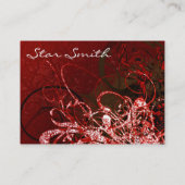 Swirly Florals - Deep Red Visitekaartje (Achterkant)