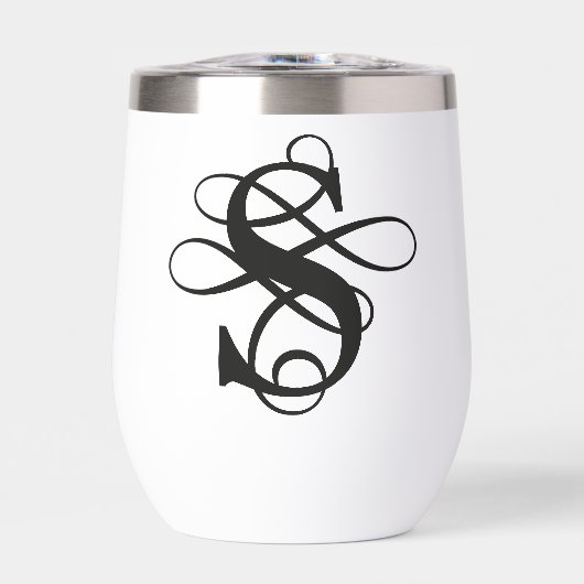 Swirly Flourish Initiaal monogram (Voorkant)