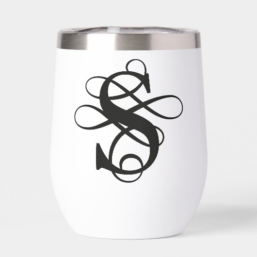 Swirly Flourish Initiaal monogram (Achterkant)