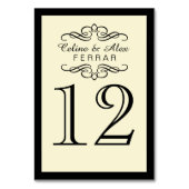 Swirly Flourish met overzichtstabel nummers | ivoo Kaart (Achterkant)