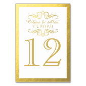 Swirly Flourish met overzichtstabel nummers | wit Kaart (Achterkant)