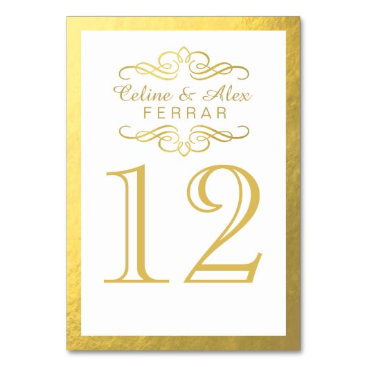 Swirly Flourish met overzichtstabel nummers | wit Kaart (Voorkant)