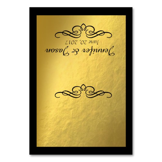 Swirly Flourish Plaatskaarten zonder lijnen | goud Kaart (Voorkant)