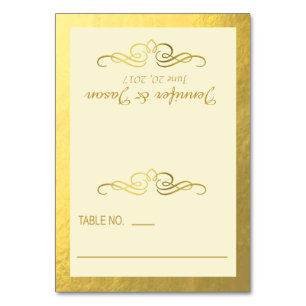 Swirly Flourish Place-kaarten   goudivoor Kaart