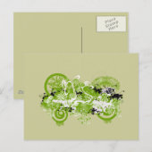 Swirly Flower Design Briefkaart (Voorkant / Achterkant)