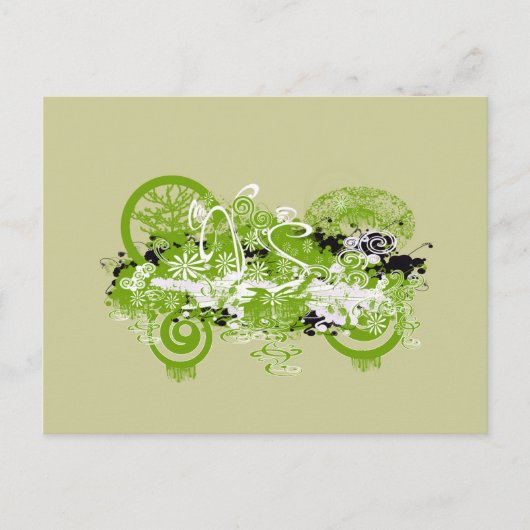 Swirly Flower Design Briefkaart (Voorkant)