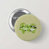 Swirly Flower Design Ronde Button 5,7 Cm (Voorkant /achterkant)