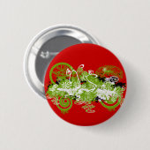 Swirly Flower Design Ronde Button 5,7 Cm (Voorkant /achterkant)