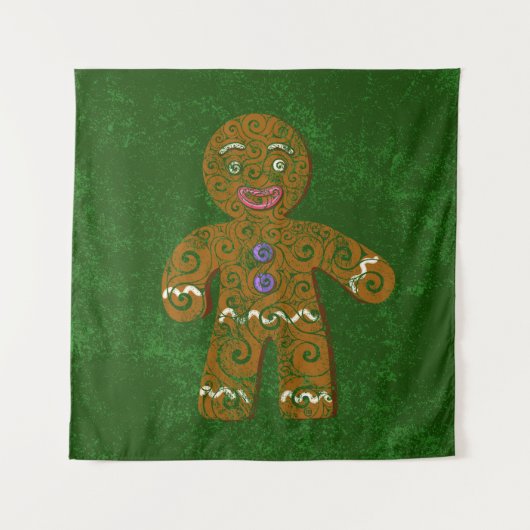 swirly gingerbread-koekje wandkleed (Voorkant)