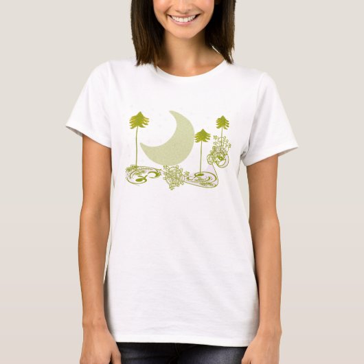 Swirly Green Tree Tunic T-shirt (Voorkant)