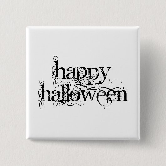 Swirly Grunge Happy Halloween Vierkante Button 5,1 Cm (Voorkant)