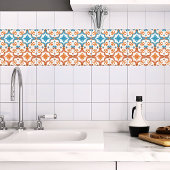 Swirly handgeschilderd sinaasappel mediterrane sti tegeltje