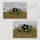 Swirly Heart Business Lavender Bus... - Gepersonal Visitekaartje (Voorkant / Achterkant)