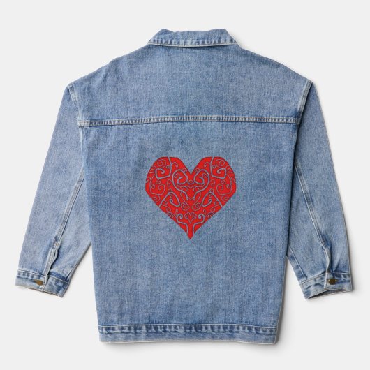 Swirly Heart Denim Jacket (Achterkant)