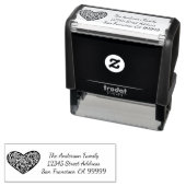 Swirly Heart - Zelfinkt adresstempel Zelfinktende Stempel (In situ)