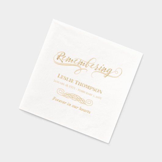 Swirly Herinnering Dood Jubileum Folie Servetten (Links)