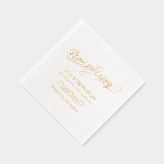 Swirly Herinnering Dood Jubileum Folie Servetten (Rechts)