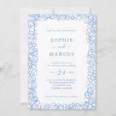 Swirly huwelijksuitnodiging kaart (Voorkant)