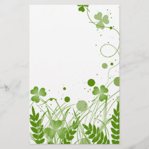 Swirly Ierse shamrock in een weide Briefpapier