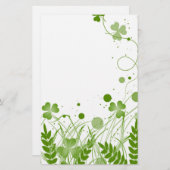 Swirly Ierse shamrock in een weide Briefpapier (Voorkant / Achterkant)
