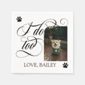 Swirly Ik doe ook Hond Foto & Paws bruiloft Servet (Voorkant)