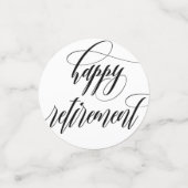 Swirly kalligrafie & foto's Pensioenfeest Confetti (Kleine voorkant)