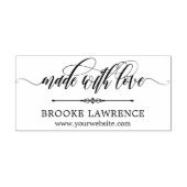 Swirly Kalligrafie Gemaakt met Liefde - Jouw naam  Rubberstempel (Afrduk)