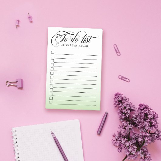 Swirly kalligrafie lime groen te doen lijst post-it® notes