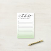 Swirly kalligrafie lime groen te doen lijst post-it® notes (Op bureau)