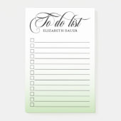 Swirly kalligrafie lime groen te doen lijst post-it® notes (Voorkant)