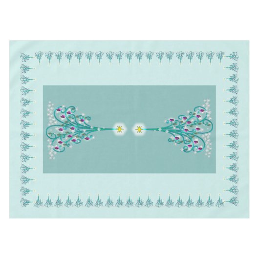 Swirly Kerstboom 52"x 70"Tafelkleed Tafelkleed (Voorkant (Horizontaal))