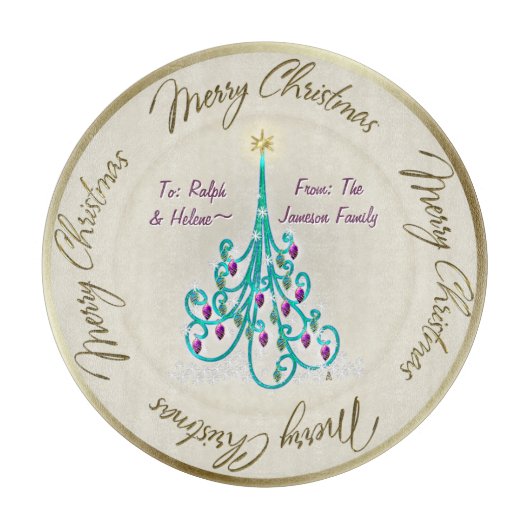 Swirly Kerstboom Charcuterie Board Snijplank (Voorkant)