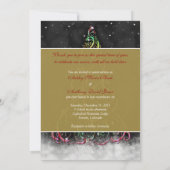Swirly kerstboom vakantie bruiloft uitnodiging (Achterkant)