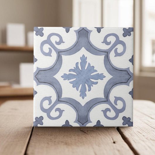 Swirly lavendel paarse mediterrane stijl tegeltje